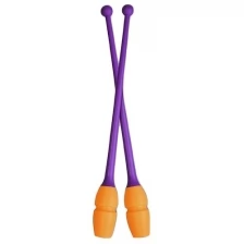 Pastorelli Булавы гимнастические двухцветные сборные PASTORELLI MASHA, длина 40,5 см, FIG, цвет оранжевый/лиловый